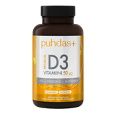 Puhdas+ Premium D3-vitamiini 50 µg 120 kaps.