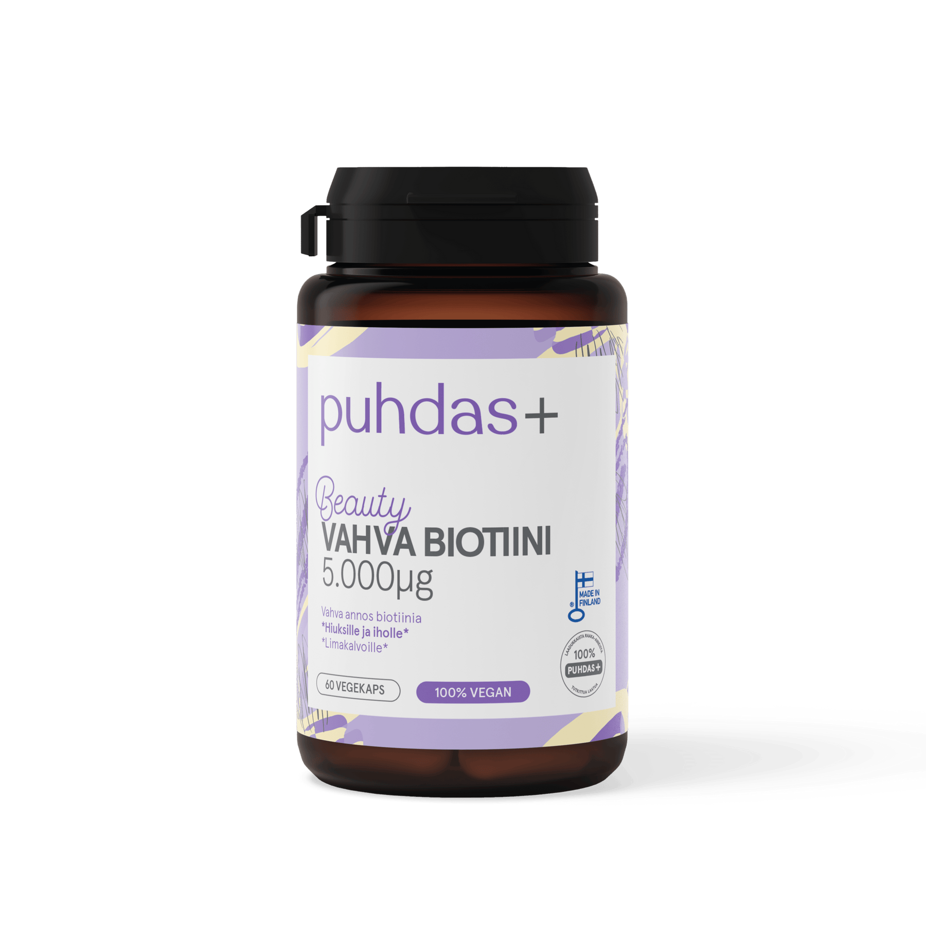 Puhdas+ Beauty Vahva Biotiini 5.000 µg 60 vegekaps.