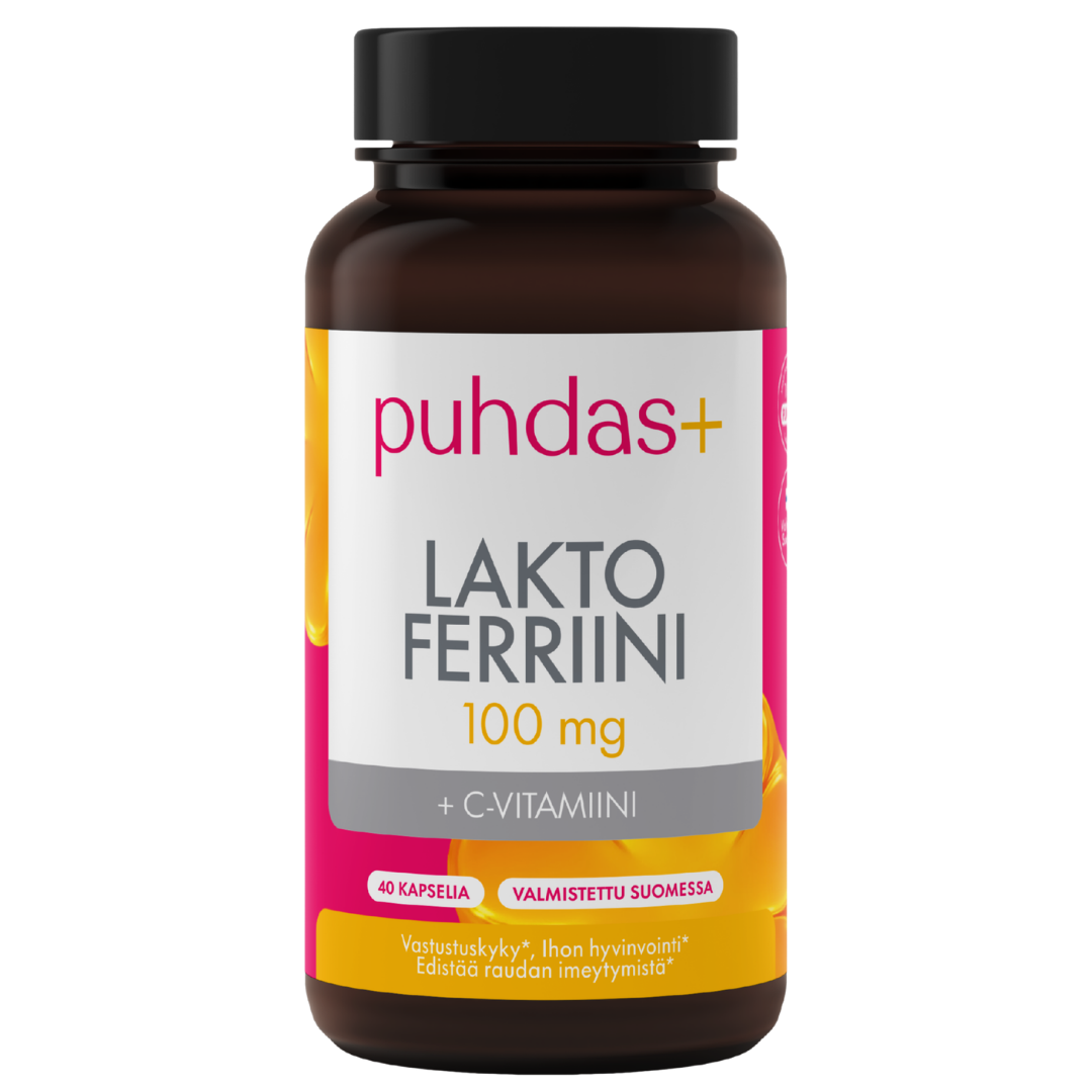 Puhdas+ Laktoferriini + C-Vitamiini 40 kaps.