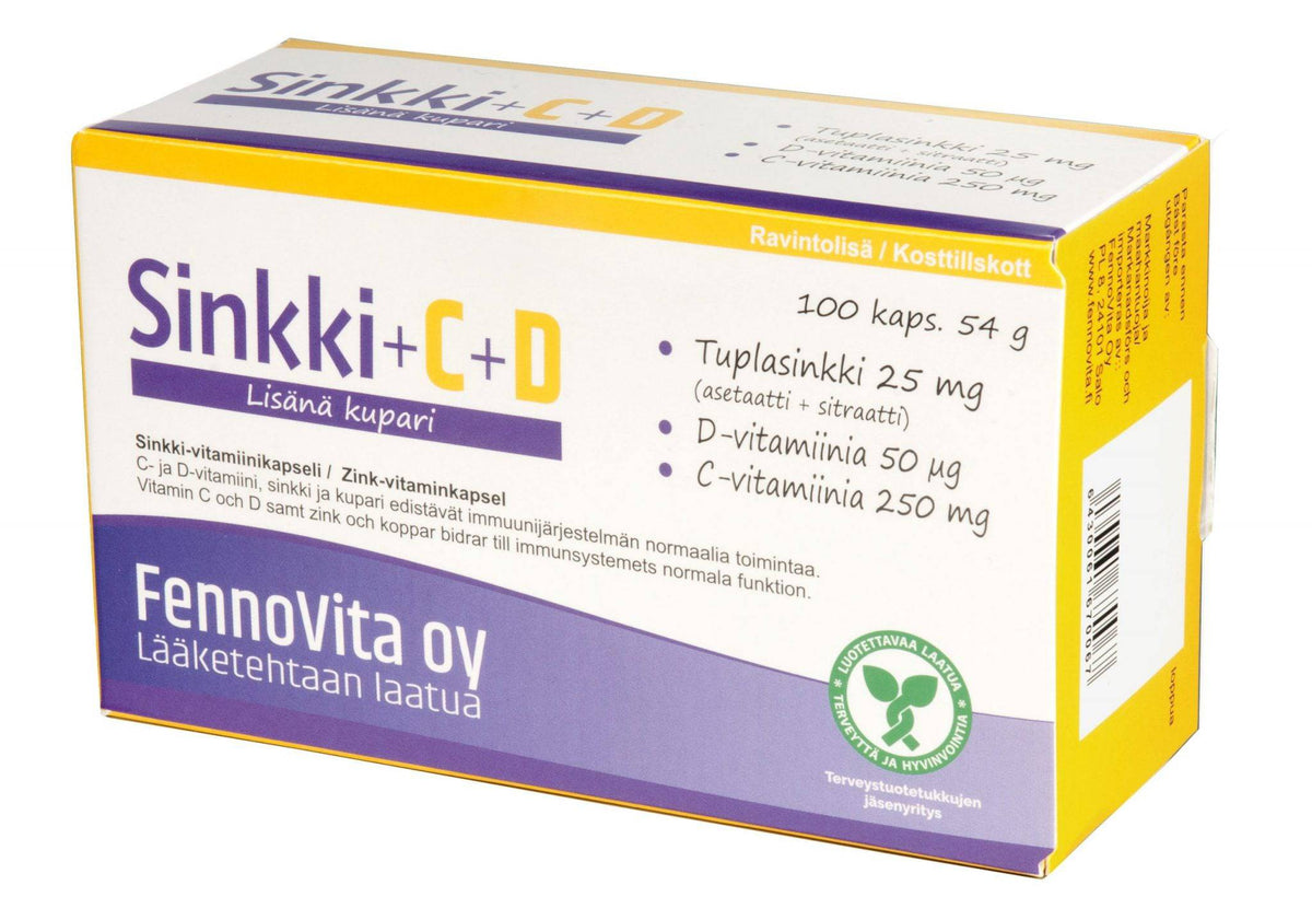 FennoVita Sinkki + C + D + Kupari 100 kaps.