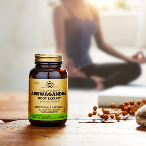 Solgar Ashwagandha -juuriuutekapselit sisältävät standardoidun ashwagandhan juuriuutteen lisäksi myös juurijauhetta.