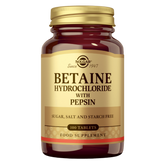 Solgar Betaine - Betaiinihydrokloridi + Pepsiini 100 tabl.