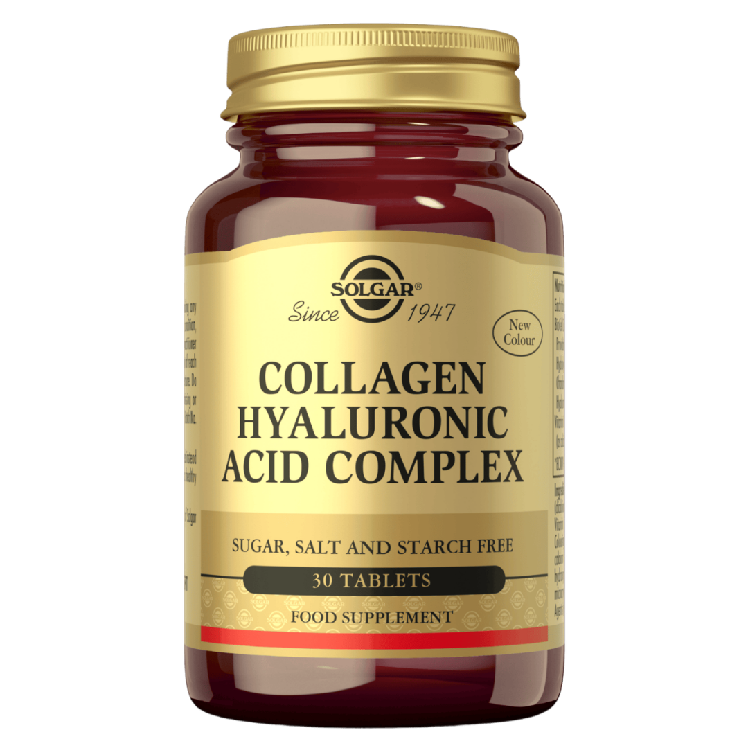 Solgar Collagen - Hyaluronic Acid Complex - Kollageeni - Hyaluronihappovalmiste 30 tabl.
