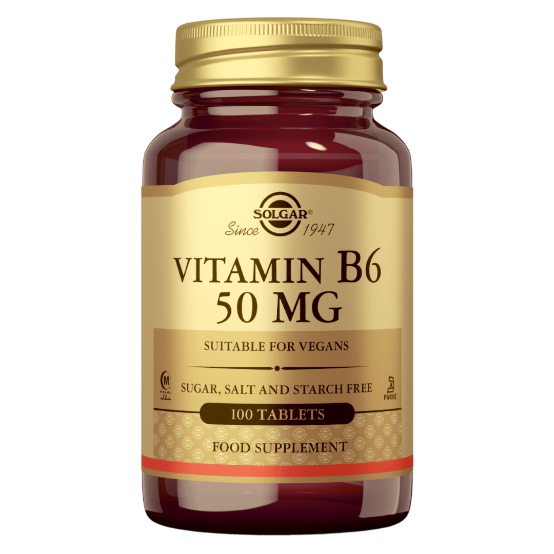 Solgar Vitamin B6 50 mg - B-Vitamiinivalmiste 100 tabl.