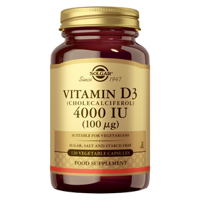 Solgar Vitamin D3 4000IU (100µg) - D3-vitamiini 120 kaps.