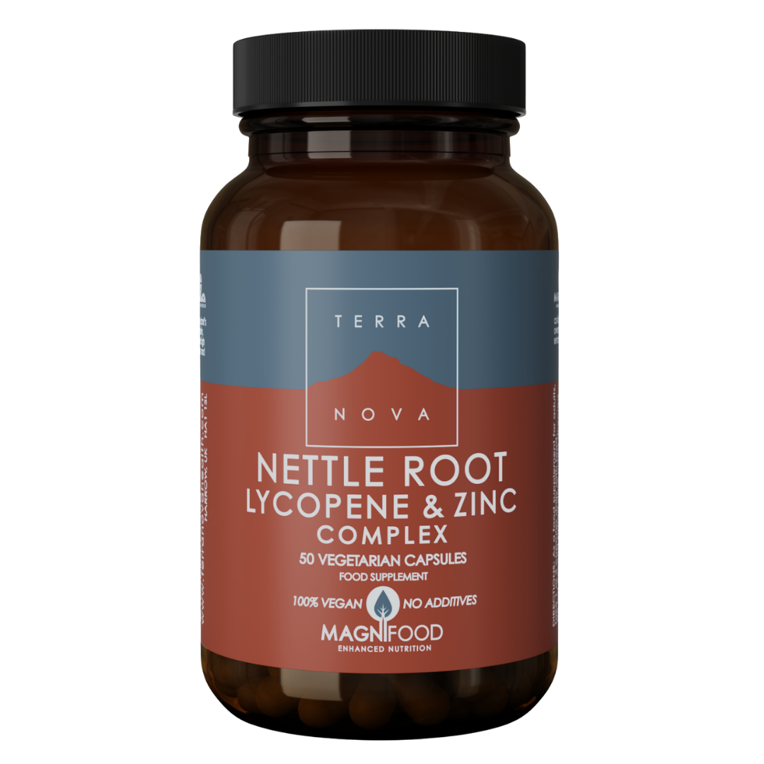 Terranova Nettle Root Lycopene & Zinc - Nokkosenjuuri, Lykopeeni ja sinkki 50 kaps.
