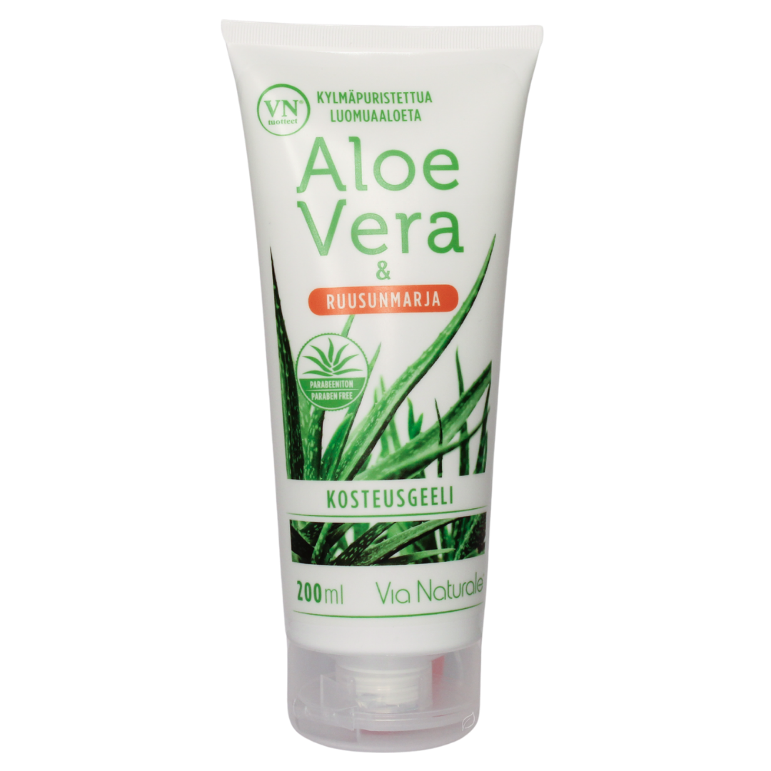 Aloe Vera & Ruusunmarja kosteusgeeli 200 ml