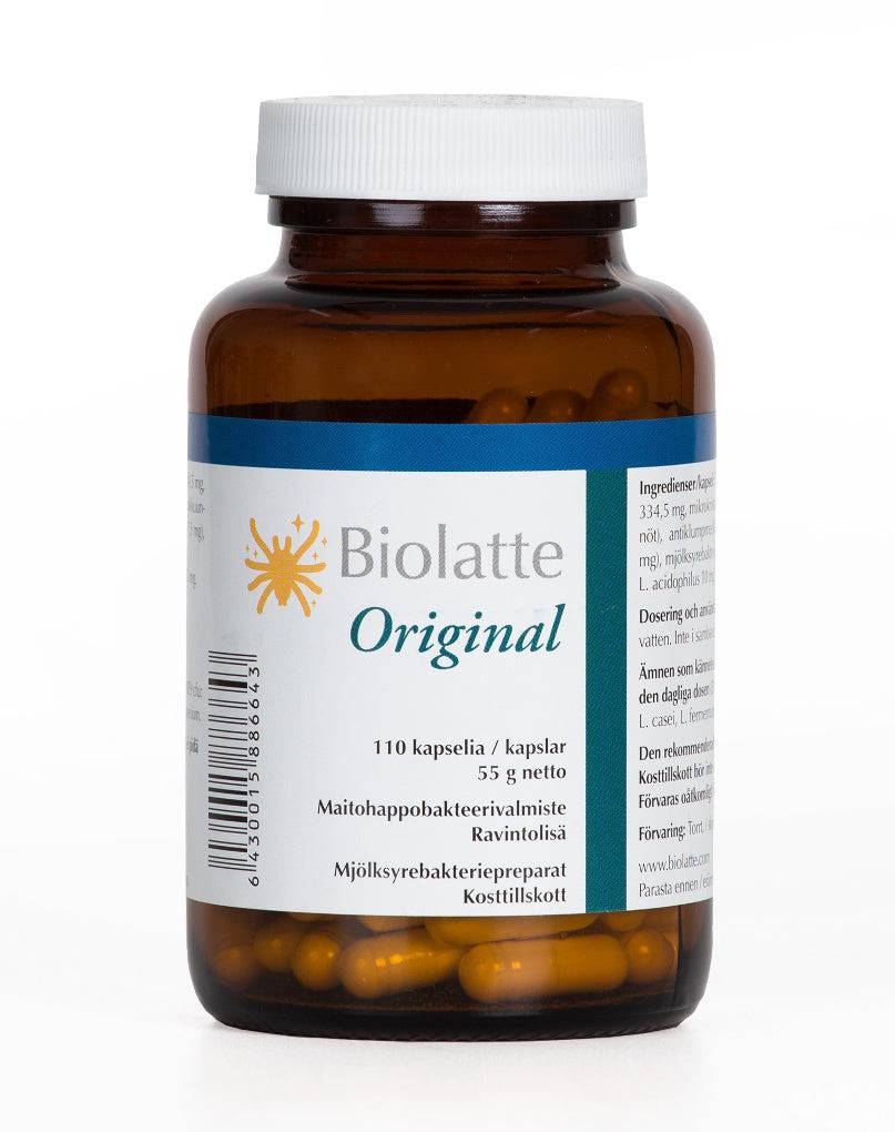 Biolatte Original - Maitohappobakteerivalmiste 110 kaps. - Sinunapteekki.fi