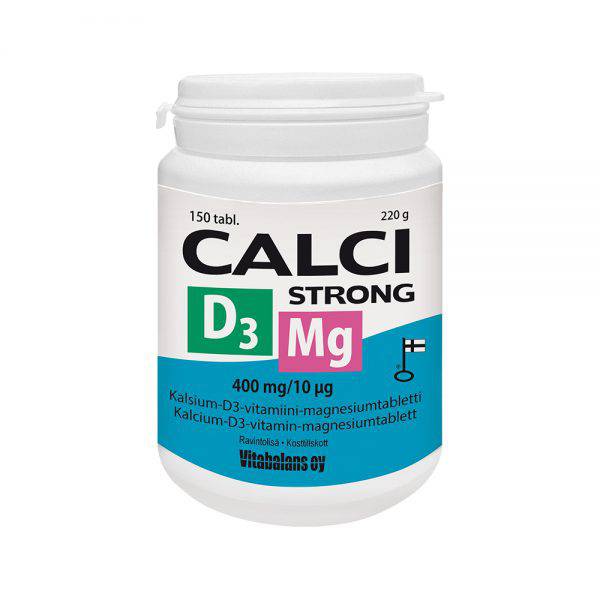 Calci Strong + Magnesium + D3-vitamiini 150 tabl. - Sinunapteekki.fi