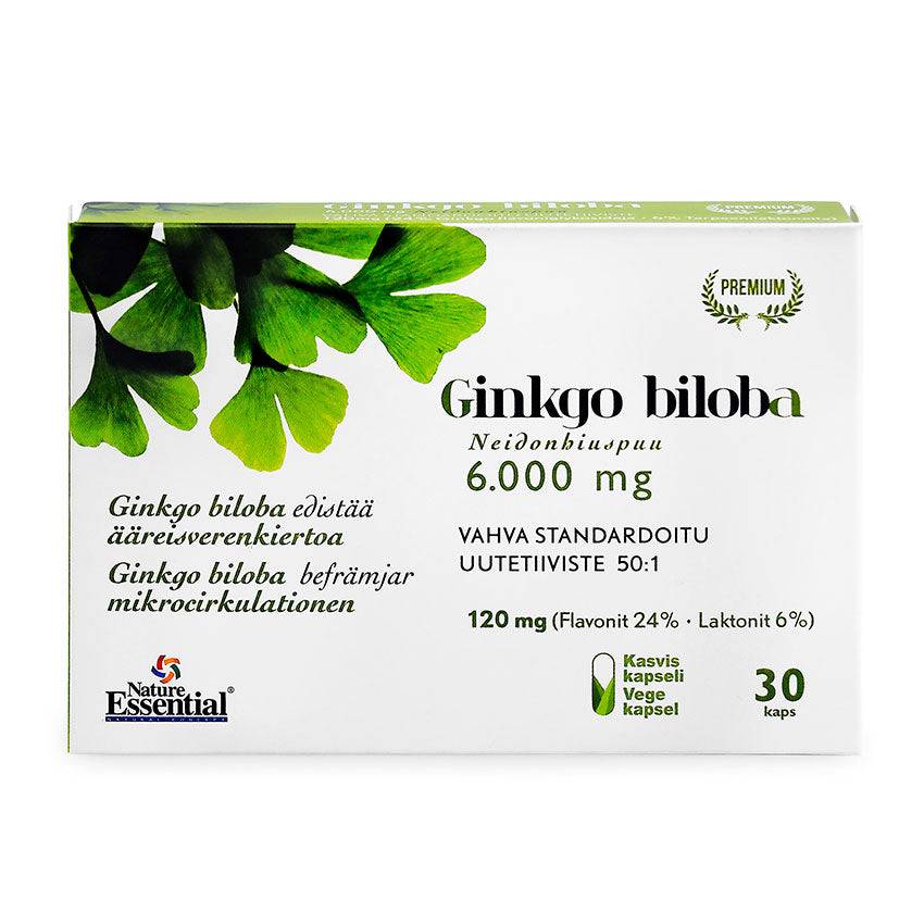 Ginkgo Biloba Neidonhiuspuu 6.000 mg 30 kaps. - Sinunapteekki.fi