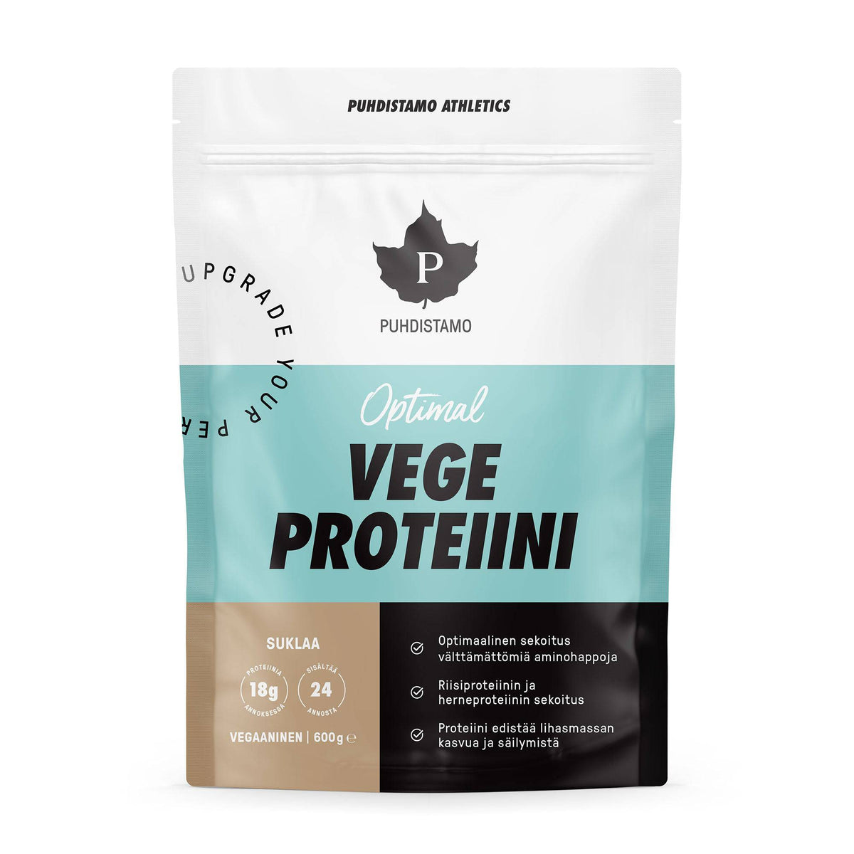 Puhdistamo Athletics Vege Proteiini Suklaa 600 g - Sinunapteekki.fi