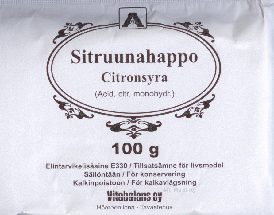 Sitruunahappo jauhe 100 g - Sinunapteekki.fi