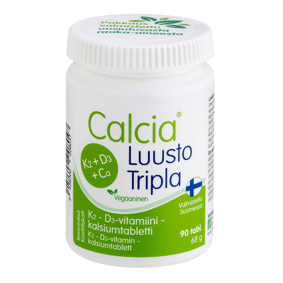 Calcia Luusto Tripla - K2 - D3-vitamiini-Kalsiumtabletti 90 tabl. - Sinunapteekki.fi